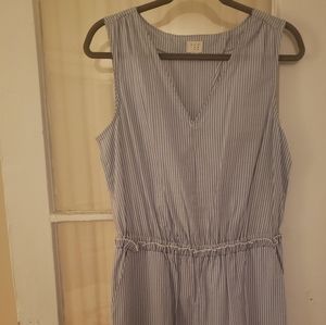 Blue & White Striped Linen Jumpsuit/romper, NWOT